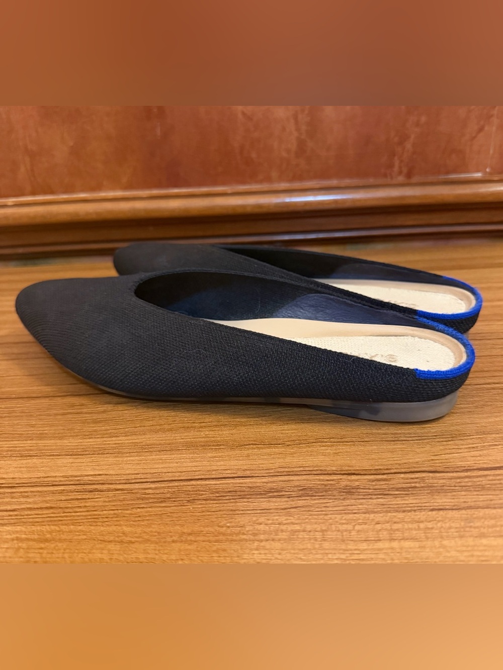 Rothy's The Almond Demi Mule Black Knit Flats Women's Size 9 W9 Retired